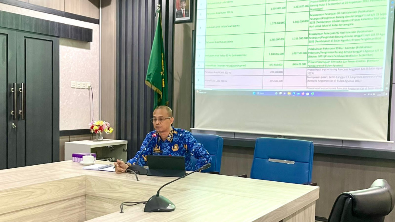 Rapat Percepatan Pembangunan Perkebunan melalui Dana APBD Bulan Juli Tahun Anggaran 2023